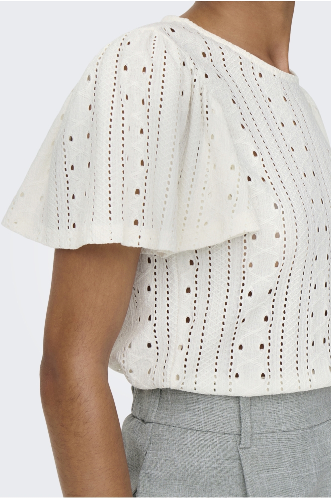 ONLRIVERSIDE S/S FLAIRED TOP JRS 15312474 CLOUD DANCER